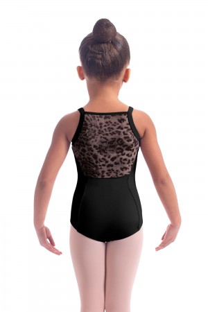 Black Kids' Bloch Kathrin Animal Printed Mesh Camisole Leotards | EUSVG59947