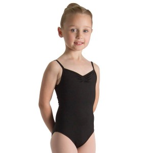 Black Kids' Bloch Teresa Pinch Front And Back Leotards | SUSNY84649