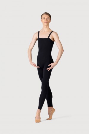 Black Men's Bloch Curtis Tank Strap Seamed Unitards | PUSER25137