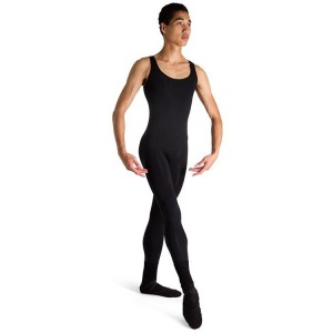 Black Men's Bloch Mark Scoop Neck Tank Unitards | UUSTG28638