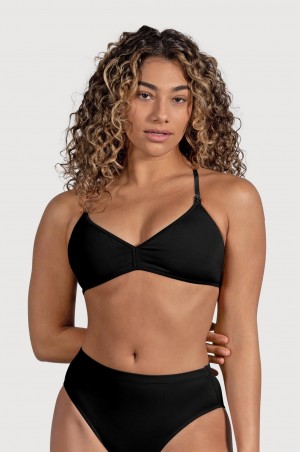 Black Women's Bloch Deva V Front Underwear | UUSTG85650