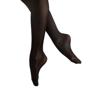 Black Women's Bloch Fiesta Shimmer Footed Tight | SUSVO13871