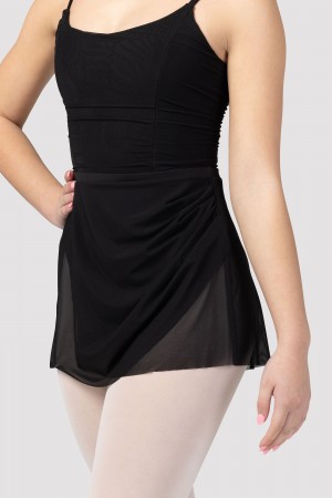 Black Women's Bloch Fifi Seamed Mesh Frill Skirts | YUSGT51187