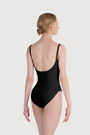 Black Women's Bloch Rubee Scoop Rib Cami Leotards | PUSER48753