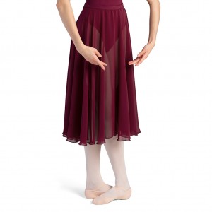 Burgundy Women's Bloch Cambria Full Circle Chiffon Skirts | FUSUI99508