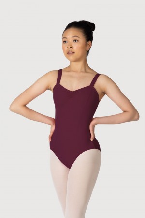 Burgundy Women's Bloch Overture Obelia Princess Seam Leotards | USJBT45281