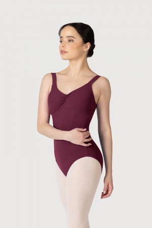 Burgundy Women's Bloch Paradise Contour Leotards | YUSGT62672