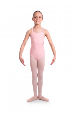 Candy Pink Kids' Bloch Becki Animal Printed Mesh Camisole Leotards | YUSGT27916