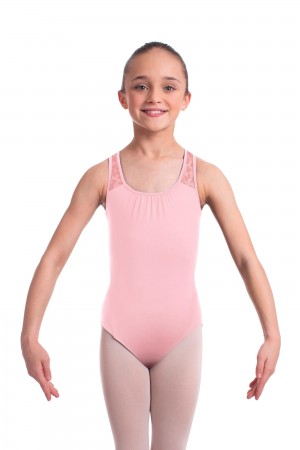 Candy Pink Kids' Bloch Elina Animal Printed Mesh Cross Back Leotards | UUSTG87753