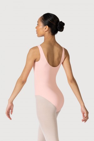 Candy Pink Women's Bloch Overture Odetta Sleeveless Pleat Leotards | GUSEC12315