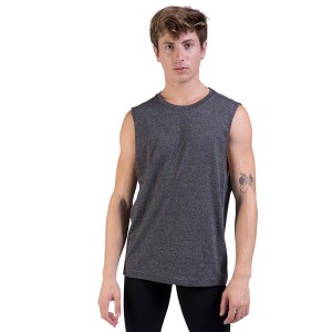 Dark Heather Men's Bloch Harris Relaxed Drop Arm Muscle Tops | PUSER82013