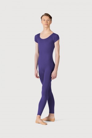 Deep Purple Men's Bloch Microlux™ Scoop Neck Cap Sleeve Unitards | EUSHC11797