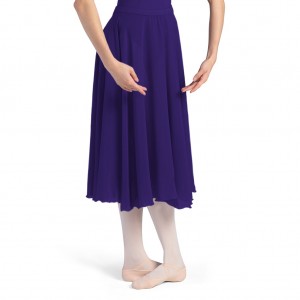 Deep Purple Women's Bloch Cambria Full Circle Chiffon Skirts | QUSUV23350