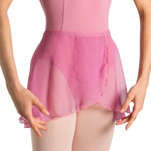 Dusty Pink Women's Bloch Chantal Short Tulip Wrap Skirts | LUSTR39818