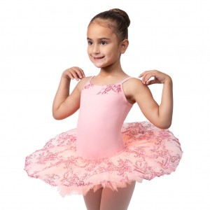 French Rose Kids' Bloch Perlaida' Sequin Overlay Tutu Leotards | FUSHY11933