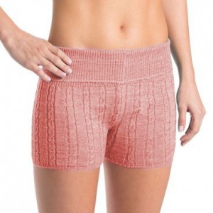 French Rose Women's Bloch Carezza Cable Knit Fold Down Bottoms | USEGJ24539