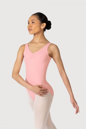 French Rose Women's Bloch Overture Odetta Sleeveless Pleat Leotards | USDYB17679