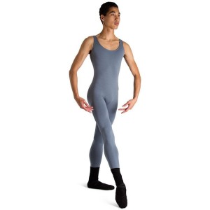 Gun Metal Men's Bloch Mark Scoop Neck Tank Unitards | USCVG44823