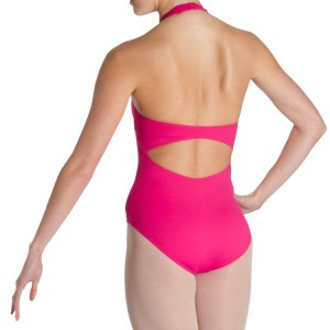 Hot Pink Women's Bloch Cinnamon Halter Leotards | UUSND99658