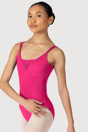 Hot Pink Women's Bloch Elegance Fan Leotards | SUSVO98057