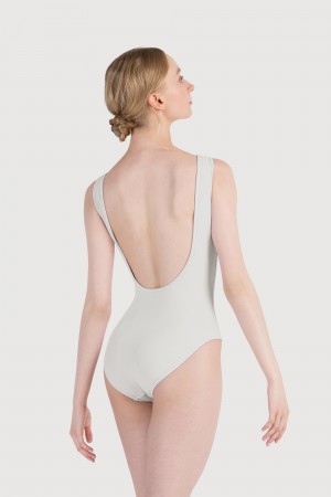 Ivory Women's Bloch Reyna Boat Neck Rib Leotards | USIIZ27653