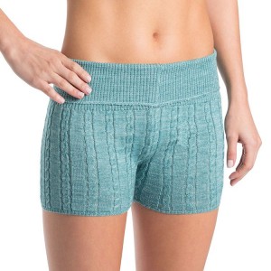 Light Aqua Women's Bloch Carezza Cable Knit Fold Down Bottoms | BUSSO21061