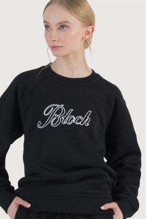 Midnight Women's Bloch Off-Duty Terry Crew Sweat Tops | XUSGW24116