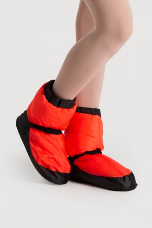 Orange Fluro Women's Bloch Adult Warmup Booties | YUSVQ98090