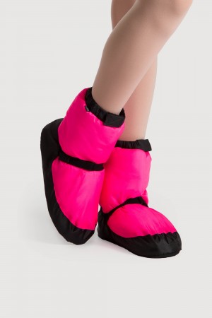 Pink Fluro Women's Bloch Adult Warmup Booties | USNEJ88936