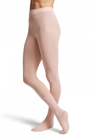 Pink Women's Bloch Contoursoft Footed Tight | UUSND16315