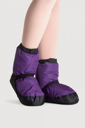 Purple/Black Women's Bloch Adult Warmup Booties | USEAH43334