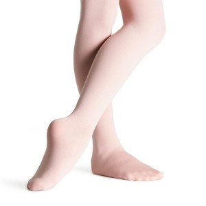 Salmon Pink Kids' Bloch Fiesta Feathersoft Footed Tight | UUSND44642