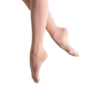 Salmon Pink Women's Bloch Elite Footed Tight | USNEJ61805