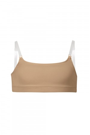 Tan Kids' Bloch Leia Crop Top Underwear | ZUSMJ85282