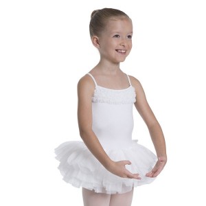 White Kids' Bloch Desdemona Leotard Dress | GUSUC27168