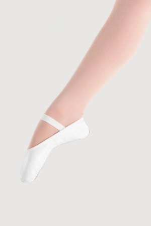 White Kids' Bloch Prolite Leather Toddlers Ballet Flats | LUSTR14076