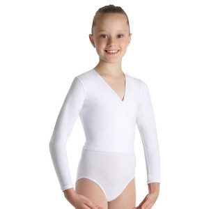 White Kids' Bloch Xenia Cross-Over Tops | TUSPQ23548