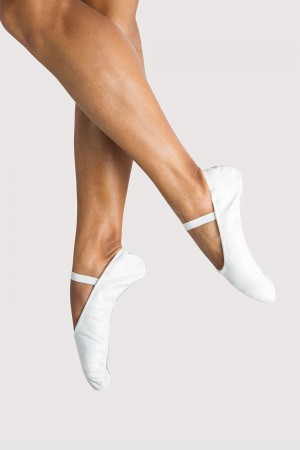 White Men's Bloch Prolite Leather Ballet Flats | ZUSNQ48623