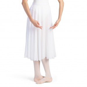 White Women's Bloch Cambria Full Circle Chiffon Skirts | SUSNY95498