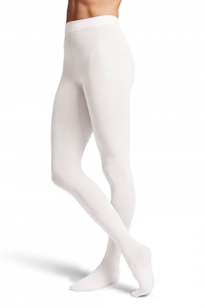 White Women's Bloch Contoursoft Footed Tight | FUSHY69284