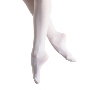 White Women's Bloch Fiesta Feathersoft Footed Tight | USJVR40818