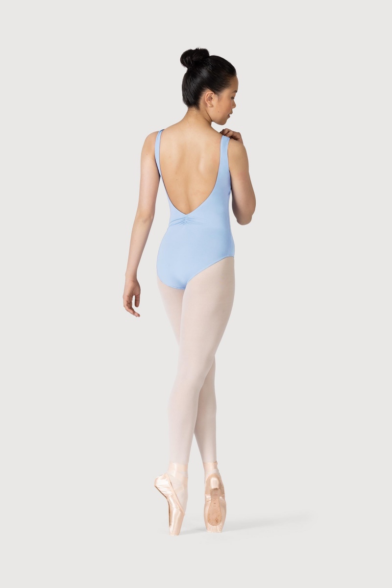 Ballet Blue Women's Bloch Microlux™ Gayleena Empire Gathered Front Wide Strap Leotards | USEAH39472