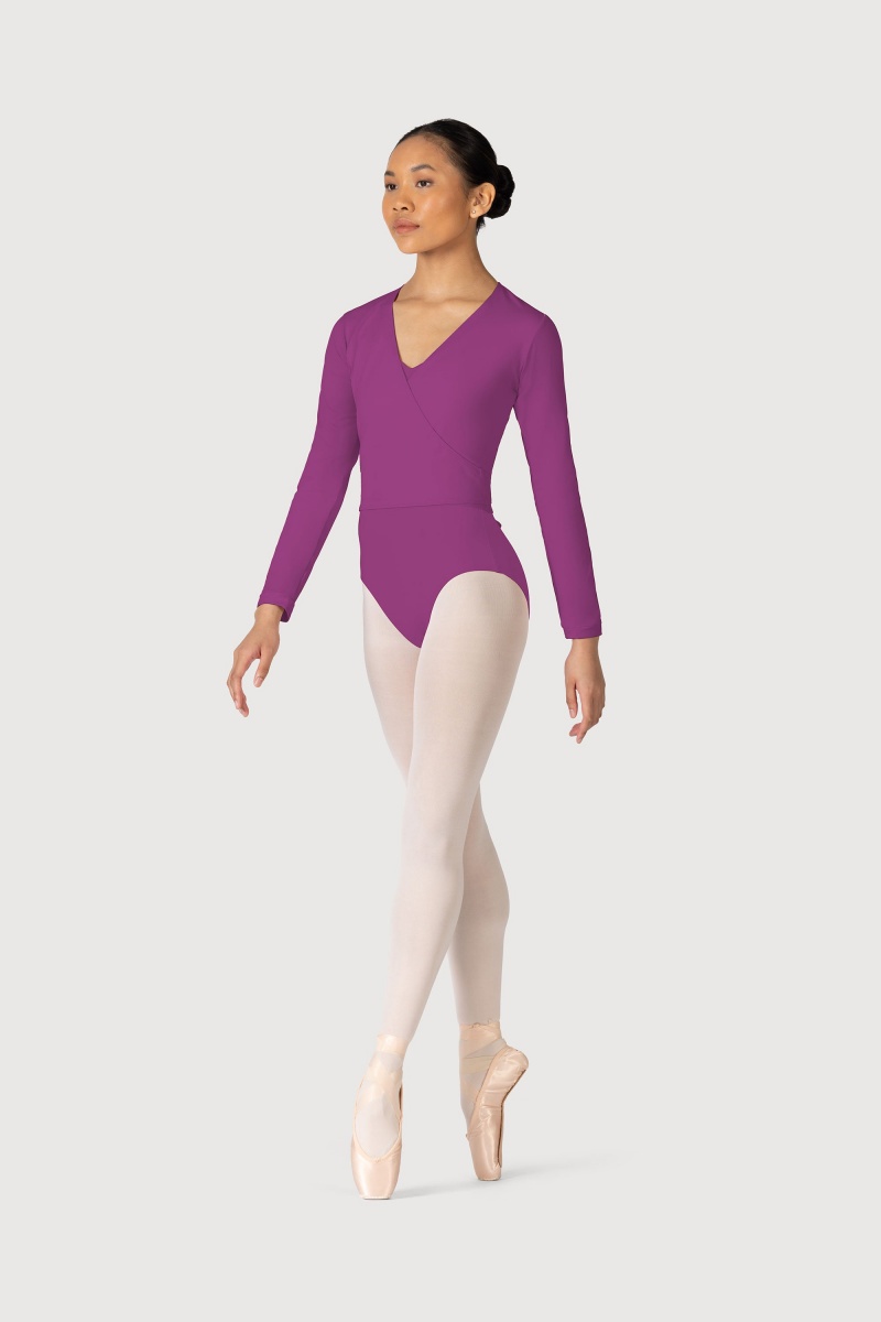 Berry Women's Bloch Overture Crossover Long Sleeve Wrap Tops | MUSFT94204