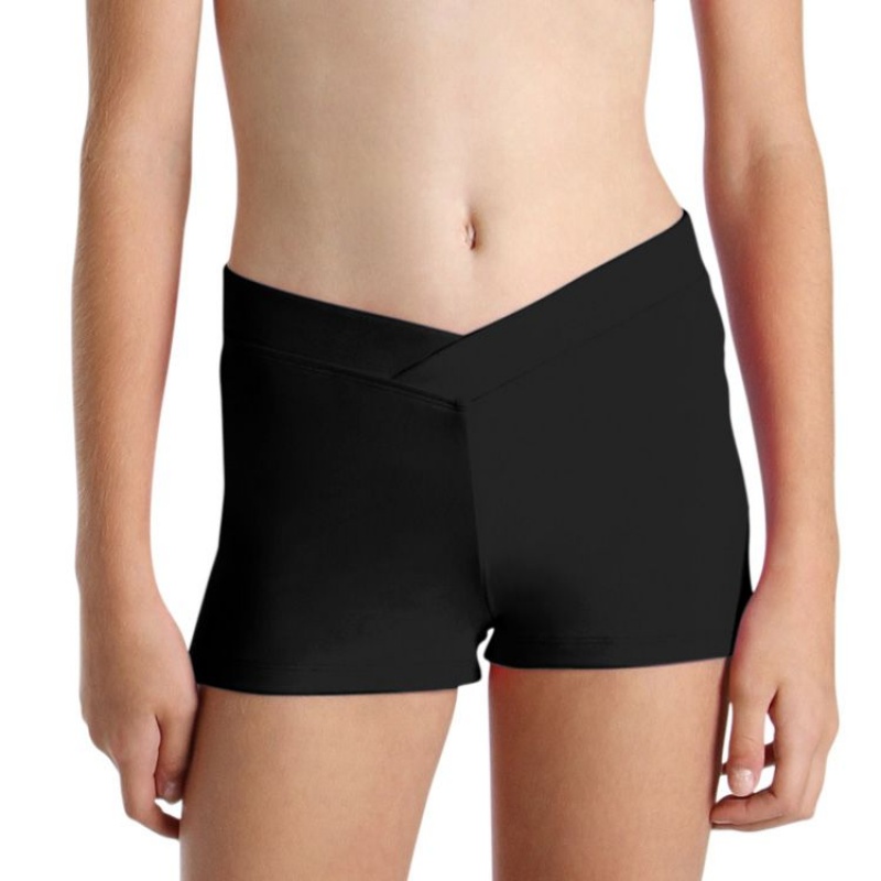 Black Kids\' Bloch Front Short Bottoms | LUSSX77496