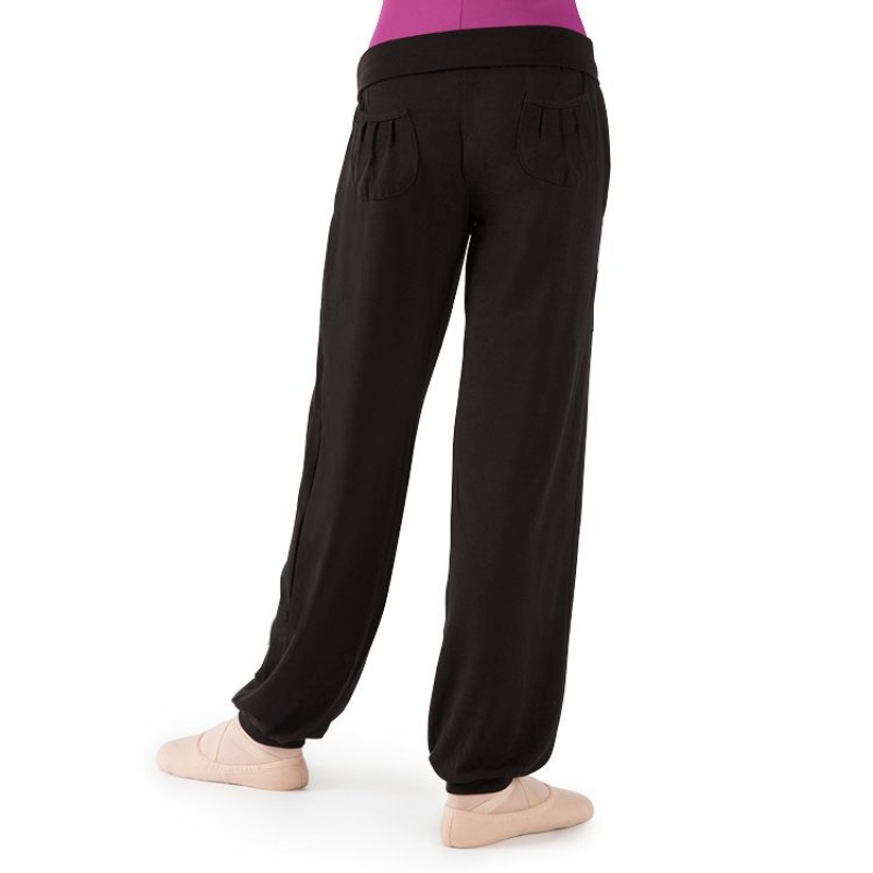 Black Kids' Bloch Mirella Mapelle Harem Pant Bottoms | DUSKV61164