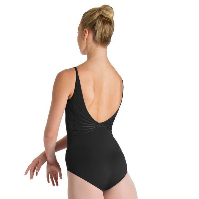 Black Kids\' Bloch Mirella Moria V Knot Back Leotards | XUSGW18622