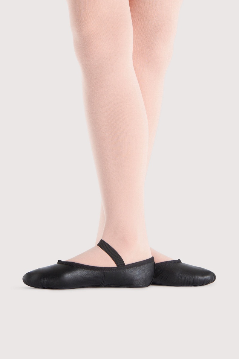 Black Kids\' Bloch Prolite Leather Childrens Ballet Flats | ZUSMJ56812