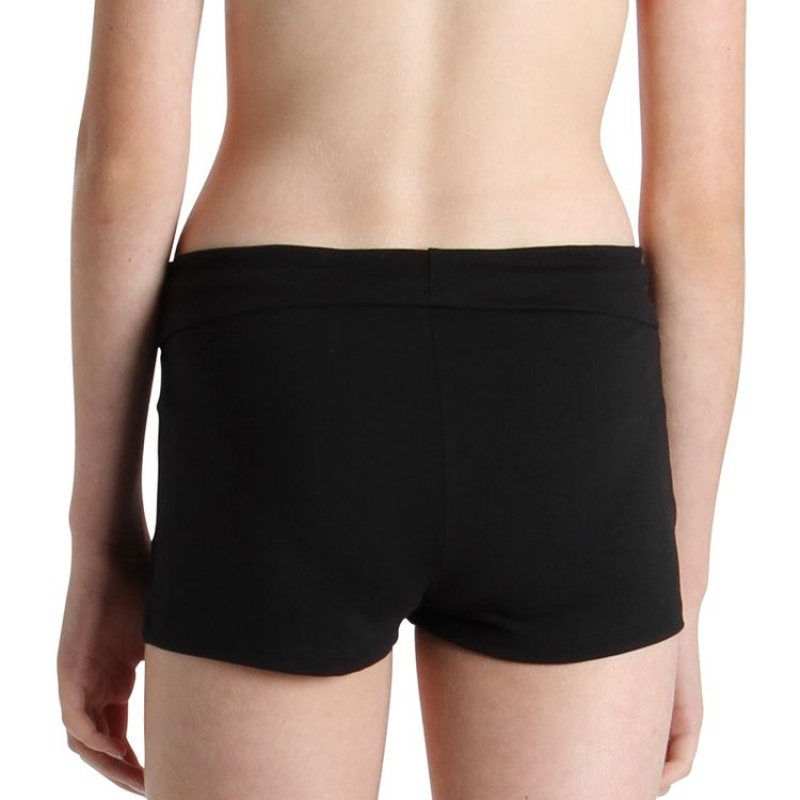 Black Kids' Bloch Roll Down Short Bottoms | MUSHR97321