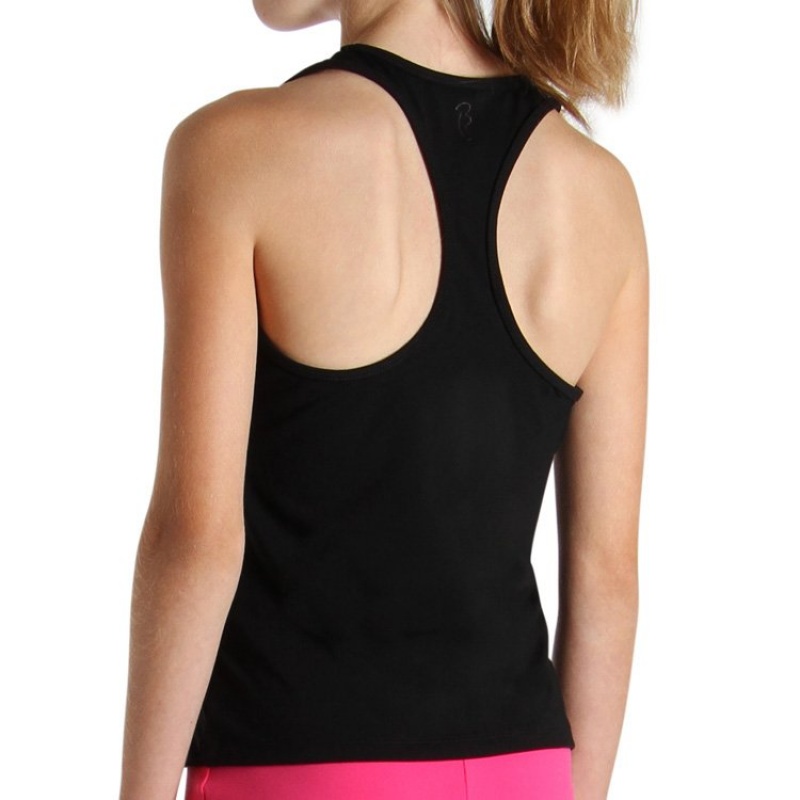 Black Kids' Bloch T Back Singlet Tops | USCIF53633