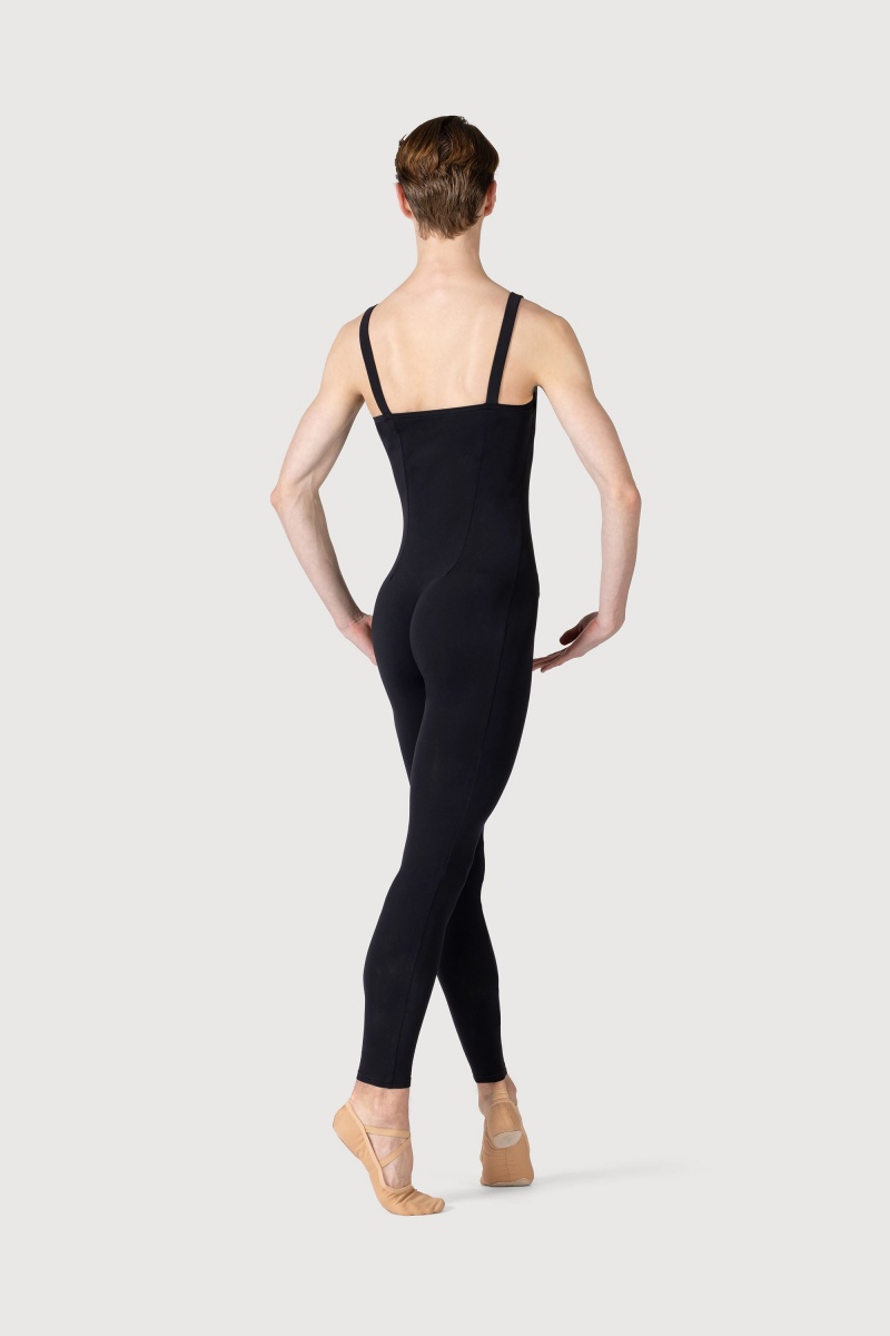 Black Men's Bloch Curtis Tank Strap Seamed Unitards | PUSER25137